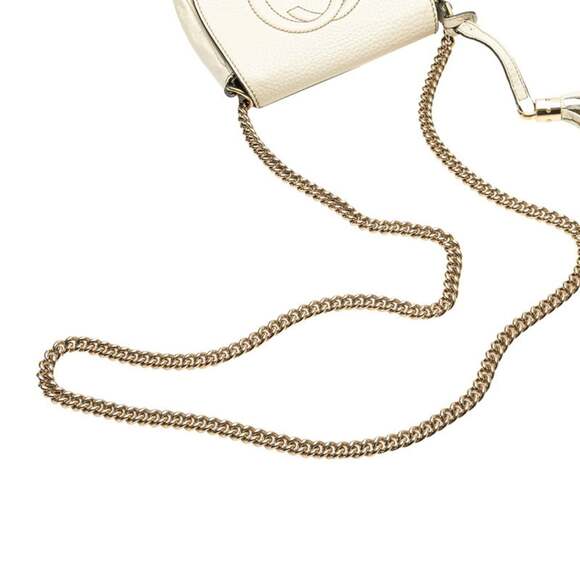 GUCCI Authentic White Leather Shoulder Bag - Picture 4 of 10